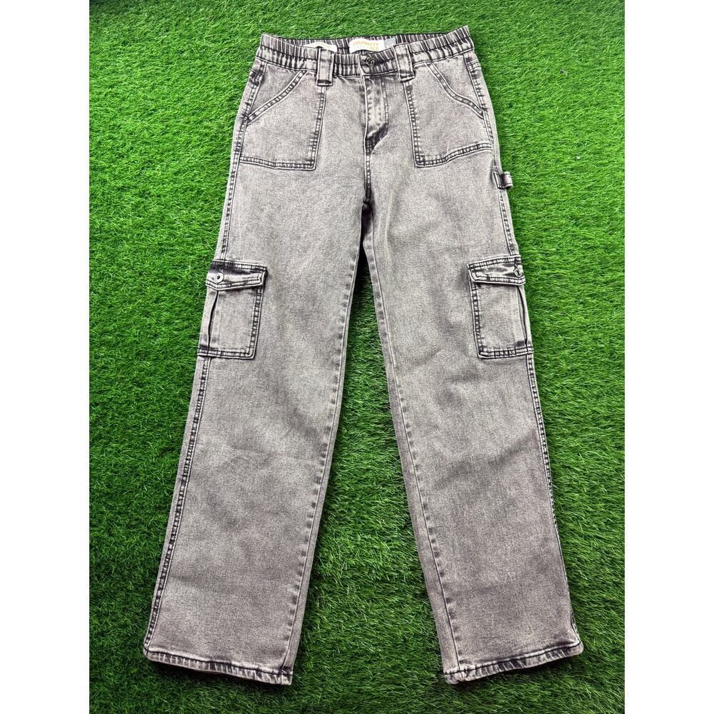 Celebrity Ace 90s Skater Jeans Womens 9/29 Black Wash Cargo High Rise Grunge Y2K